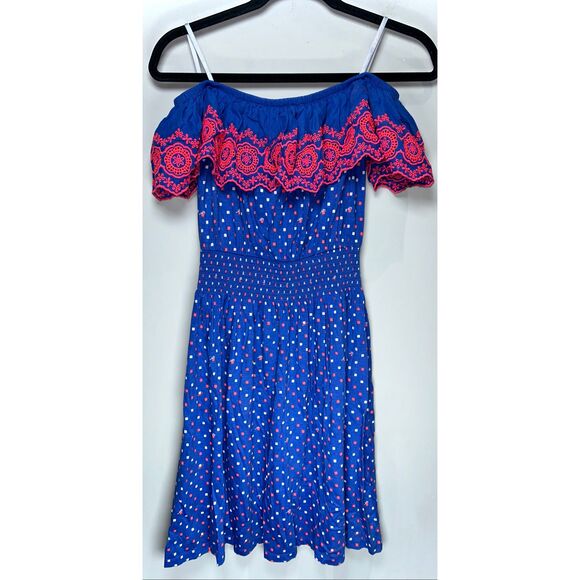 Lilly Pulitzer Dresses & Skirts - Lilly Pulitzer Kalama Off-The-Shoulder Smocked Mini Dress in the Borealis Blue S